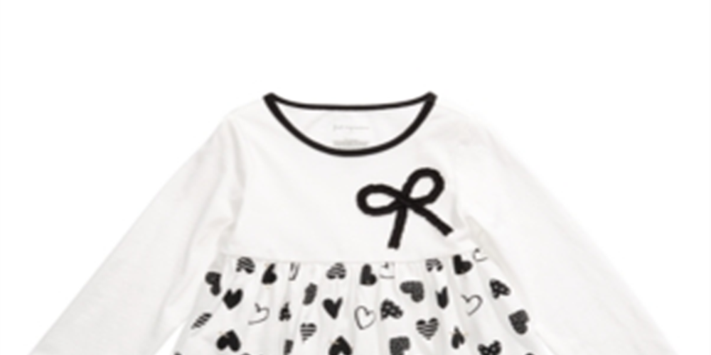 First Impressions Infant Girl's Cotton Printed Hearts Tunic Angel White Size 6-9 Months