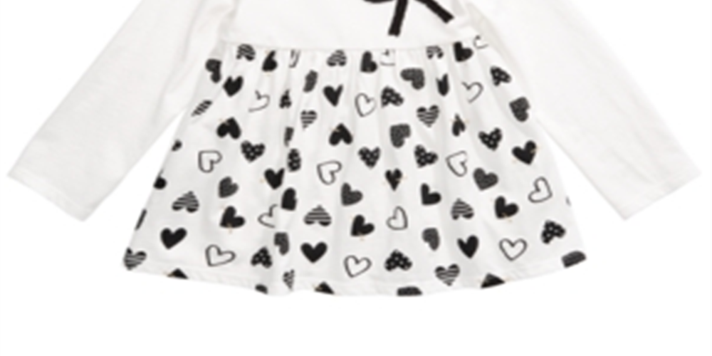 First Impressions Infant Girl's Cotton Printed Hearts Tunic Angel White Size 6-9 Months
