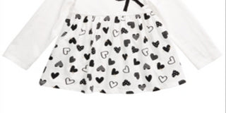 First Impressions Infant Girl's Cotton Printed Hearts Tunic Angel White Size 6-9 Months