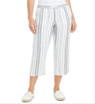 Charter Club Women's Striped Capri Pants Blue Size X-Large