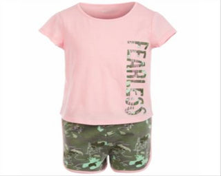 Ideology Little Girl's 2 Pc Rainbow Heart Graphic T-Shirt & Shorts Set Pink Size 6X