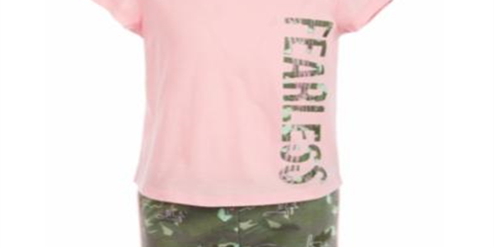 Ideology Little Girl's 2 Pc Rainbow Heart Graphic T-Shirt & Shorts Set Pink Size 6X