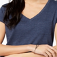 Maison Jules Women's V Neck Patch Pocket T-Shirt Blue Size S
