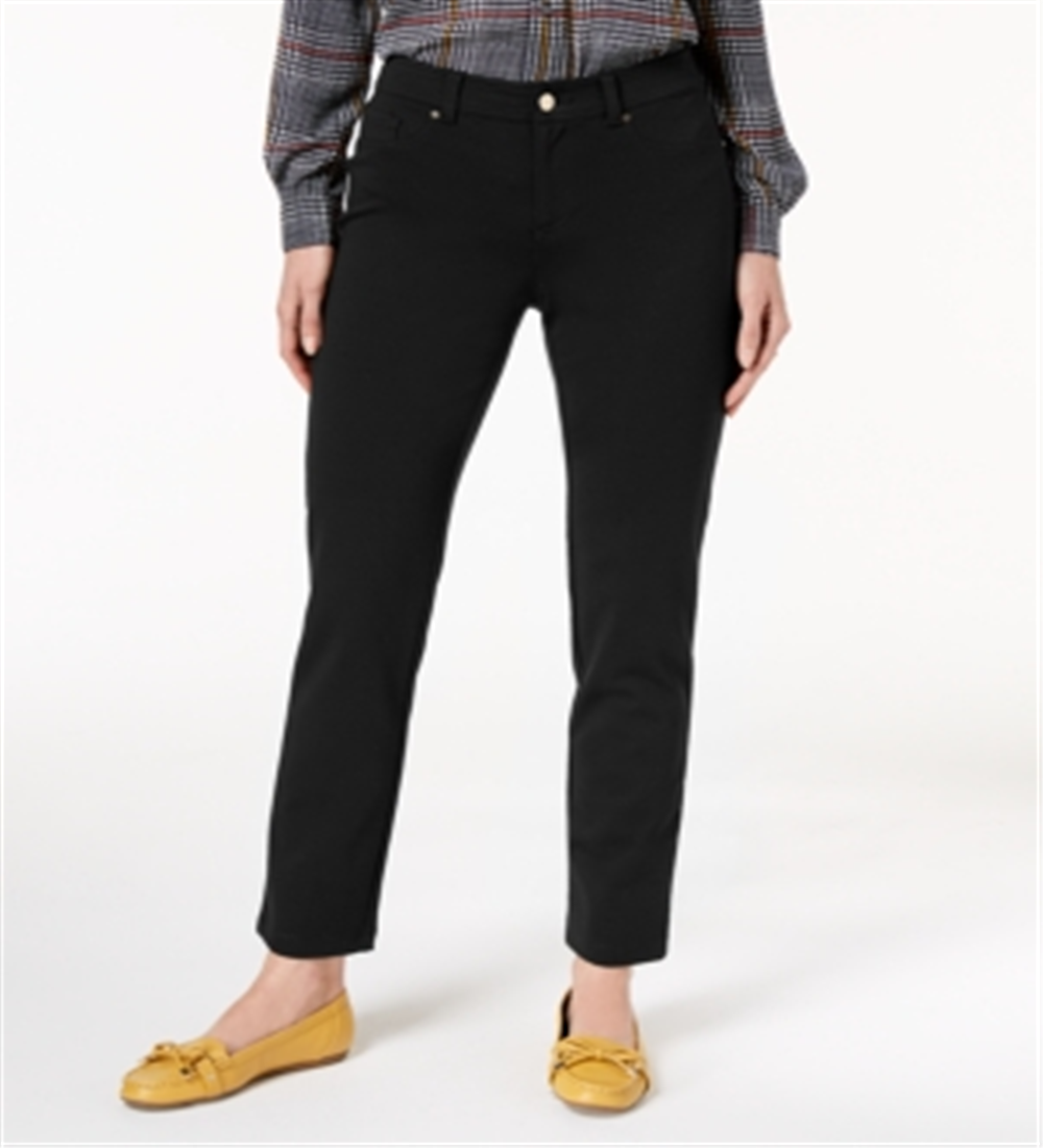 Charter Club Women's Windham Ponte Stretch Pants Black Size 8