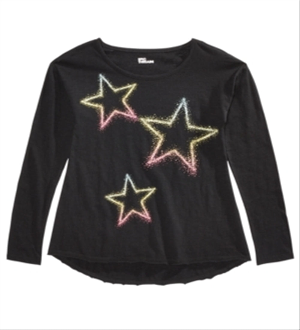 Epic Threads Big Girl's Neon Star T-Shirt Black Size Medium