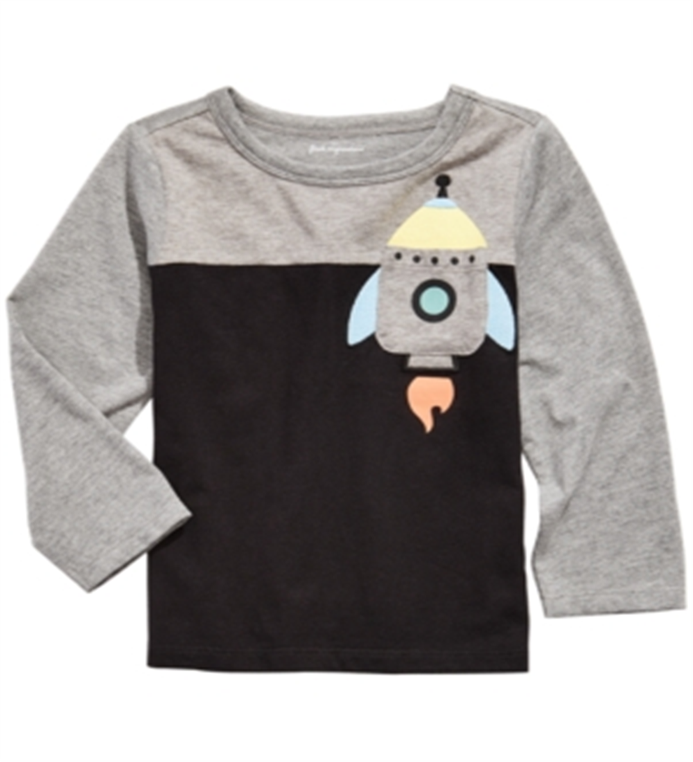 First Impressions Toddler Boy's Rocket Print Pocket T-Shirt Black Size 4T