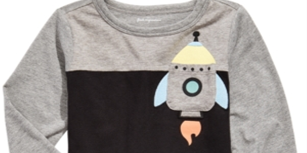 First Impressions Toddler Boy's Rocket Print Pocket T-Shirt Black Size 4T