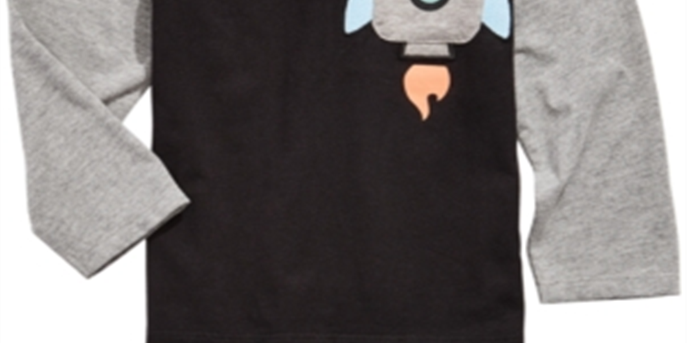 First Impressions Toddler Boy's Rocket Print Pocket T-Shirt Black Size 4T