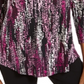 JM Collection Women's Printed Shirttail Hem Top Black Size Petite Small