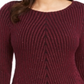 Style & Co Women's Textured Speckle Long Sleeve Jewel Neck T-Shirt Sweater Red Size Petite Large