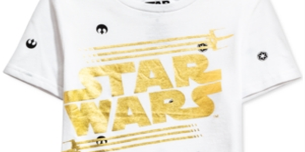 Star Wars Toddler Boy's Metallic Logo T-Shirt White Size 4