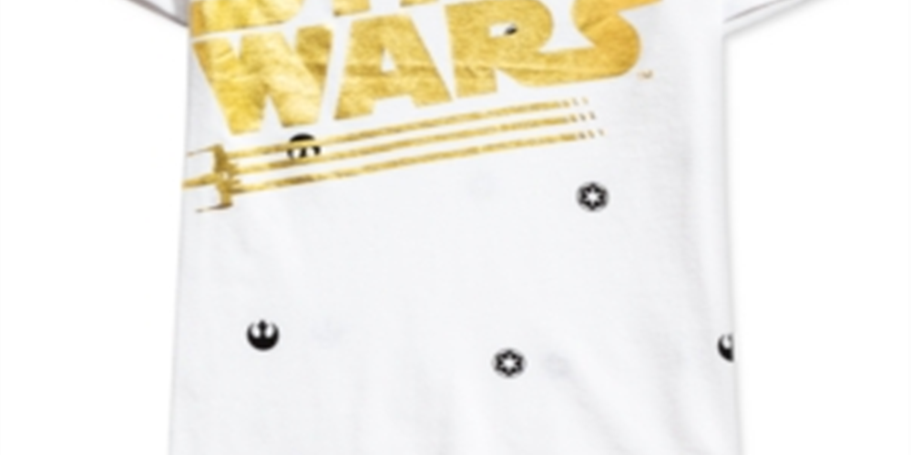 Star Wars Toddler Boy's Metallic Logo T-Shirt White Size 4