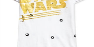 Star Wars Toddler Boy's Metallic Logo T-Shirt White Size 4