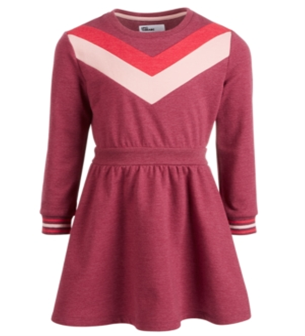 Epic Threads Toddler Girl's Chevron Sweatshirt Dress Red Size 3T