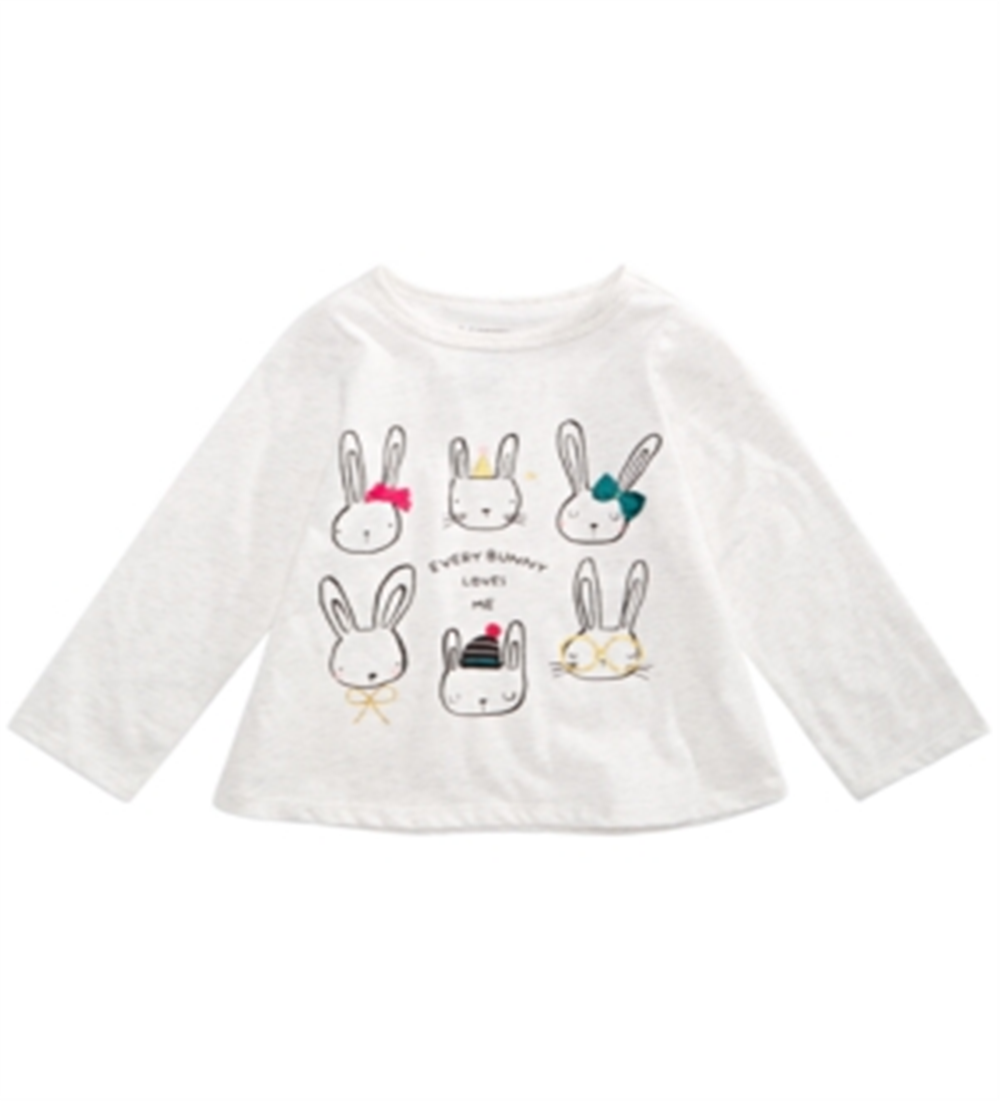 First Impressions Toddler Girl's Bunnies Print T-Shirt White Size 4T