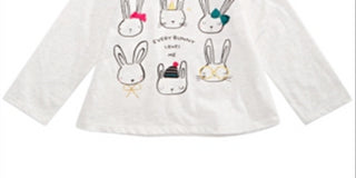 First Impressions Toddler Girl's Bunnies Print T-Shirt White Size 4T