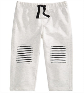 First Impressions Toddler Boy's Striped Knee Patch Pants White Size 4T