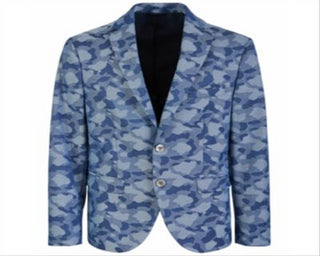Ralph Lauren Big Boy's Classic Fit  Camouflage Sport Coat Blue Size 14 R