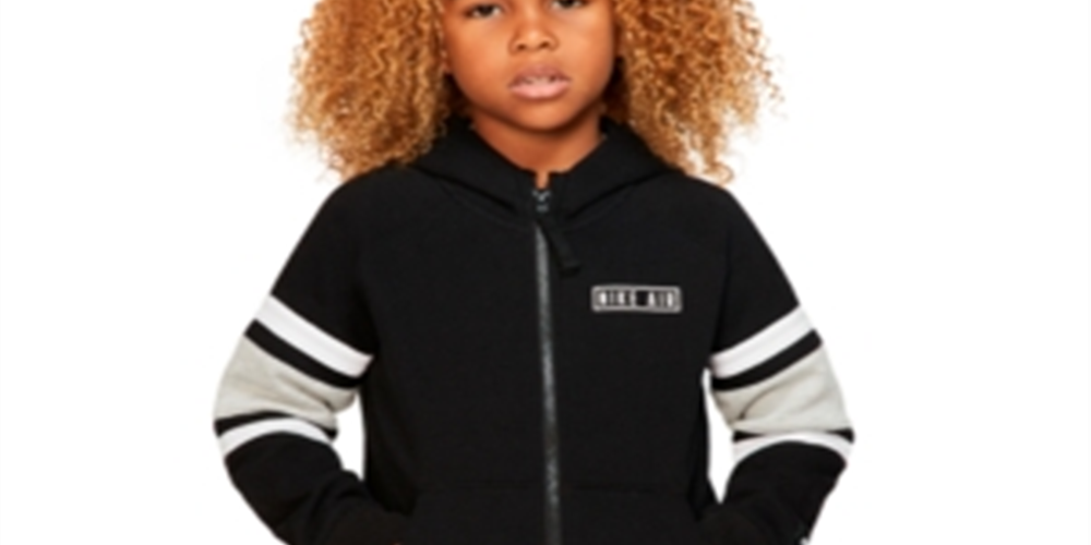 Nike Kid's Colorblocked long sleeve Two pockets at front Hooded Black Size 3T