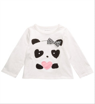 First Impressions Baby Girl's Panda Hearts T-Shirt White Size 24MOS