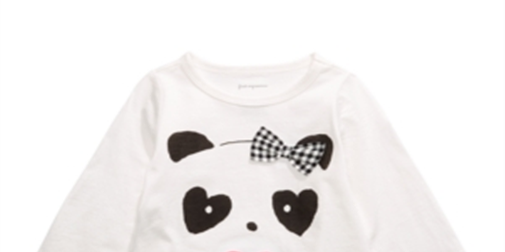 First Impressions Baby Girl's Panda Hearts T-Shirt White Size 24MOS