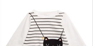 First Impressions Baby Girl's Cotton Cat Purse T-Shirt White Size 12MOS