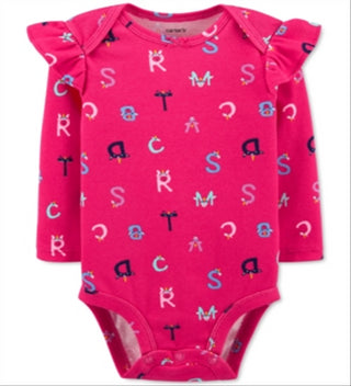 Carter's Baby Girl's Alphabet Collectible Bodysuit Pink Size 3 Months