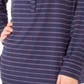 NY Collection Women's Printed Henley Top Blue Size Petite S