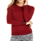 Charter Club Women's Button Cuff Merino Wool Sweater Red Size -Petite L
