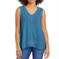 Style & Co Women's High Low Tank Top Blue Size S