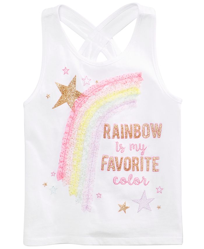 Epic Threads Toddler Girl's Rainbow Graphic Tank Top White Size 2T