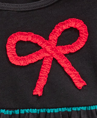 First Impressions Baby Girl's Bow Applique Stripe Tunic T-Shirt Black Size 3-6MOS