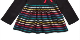 First Impressions Baby Girl's Bow Applique Stripe Tunic T-Shirt Black Size 3-6MOS