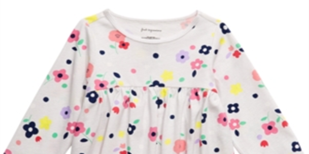 First Impressions Baby Girl's Cotton Long Sleeve Floral Print Tunic White Size 24MOS