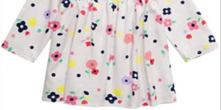 First Impressions Baby Girl's Cotton Long Sleeve Floral Print Tunic White Size 24MOS
