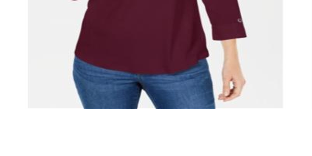 Karen Scott Women's Cotton Johnny Collar Utility Shirt Red Size XX-Large