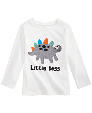 First Impressions Toddler Boy's Little Boss Dinosaur Print Cotton T-Shirt White Size 4T