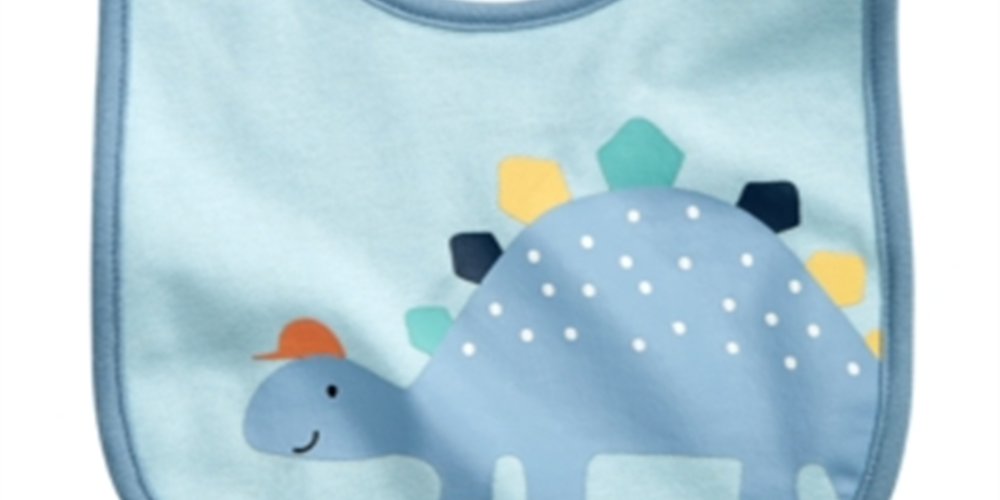 First Impressions Baby Boy's Cotton Dinosaur Bib Blue Size Regular
