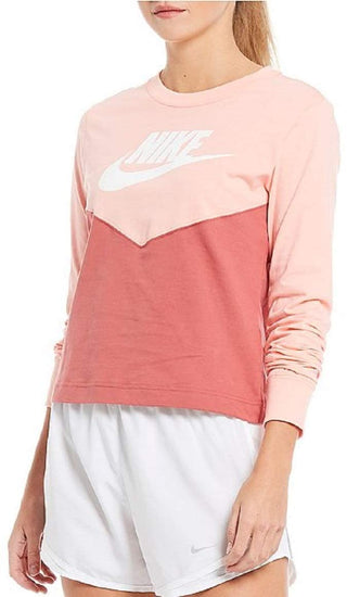 Nike Women's Heritage Long Sleeve Shirt Orange Size X-Small
