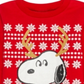 Peanuts Little Boy's Snoopy Reindeer Holiday Sweatshirt Red Size 5