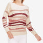 Vince Camuto Women's Striped Long Sleeve Sweater Beige Size Small