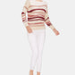 Vince Camuto Women's Striped Long Sleeve Sweater Beige Size Small