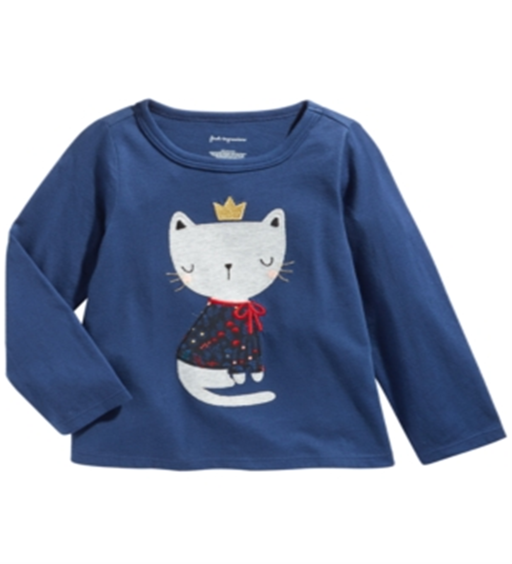 First Impressions Baby Girl's Cotton Cozy Cat T-Shirt Blue Size 12MOS