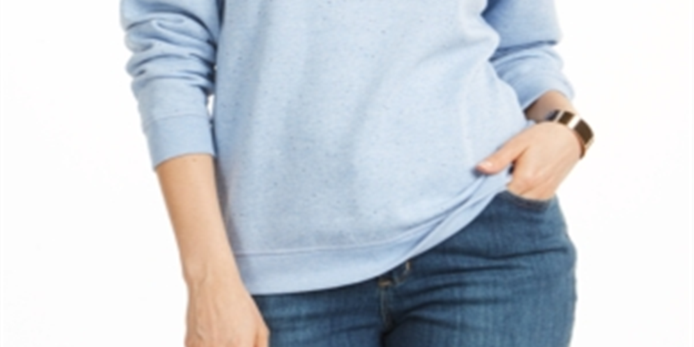 Karen Scott Women's Sport Fleece Sweatshirt Blue Size X-Small