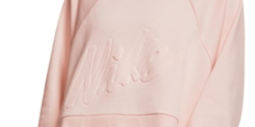 Nike Women's Dri fit Fleece Cropped Training Top Pink Size Small