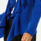 Karen Scott Women's Ruffle Front Cardigan Blue Size X-Small