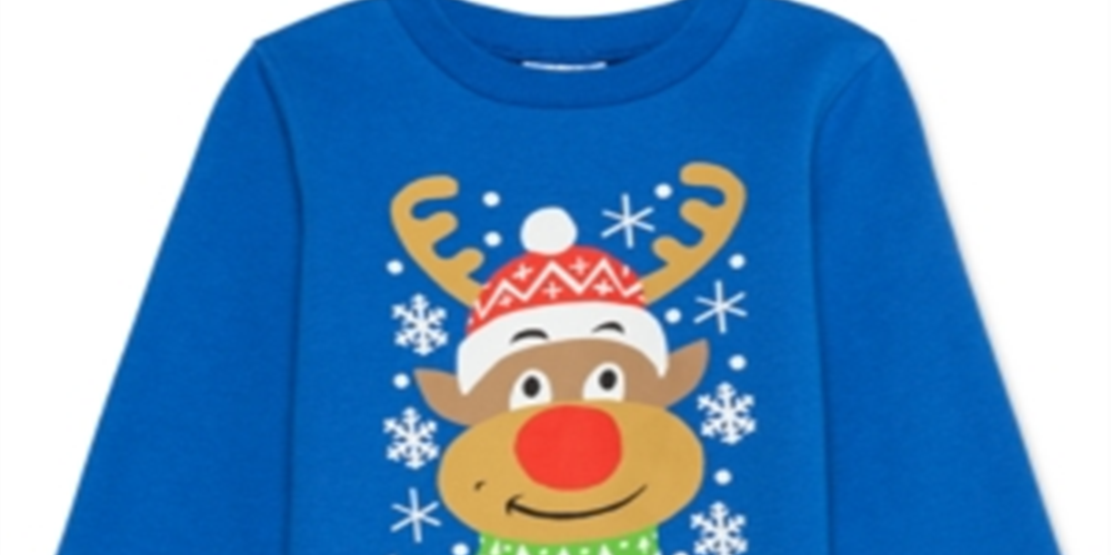 Jem Little Boy's Rudolph the Nosed Reindeer Holiday Sweatshirt Blue Size 6