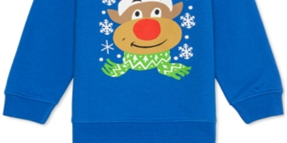 Jem Little Boy's Rudolph the Nosed Reindeer Holiday Sweatshirt Blue Size 6
