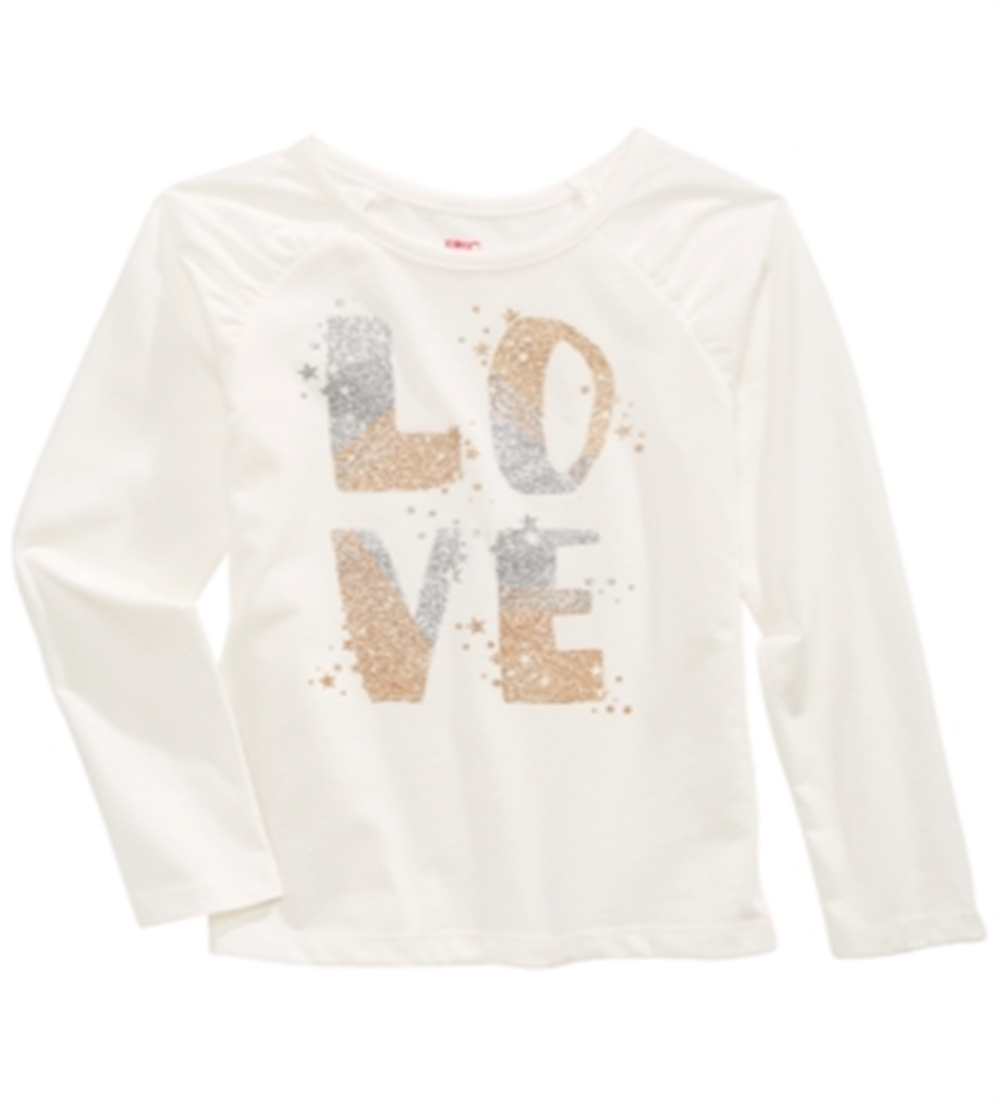 Epic Threads Toddler Girl's Glitter Love T-Shirt White Size 4T