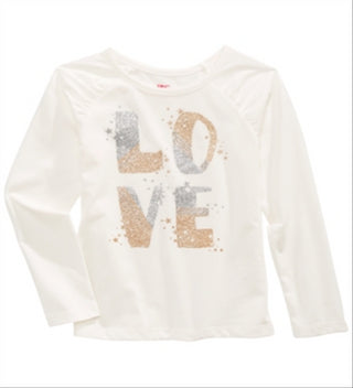 Epic Threads Toddler Girl's Glitter Love T-Shirt White Size 4T